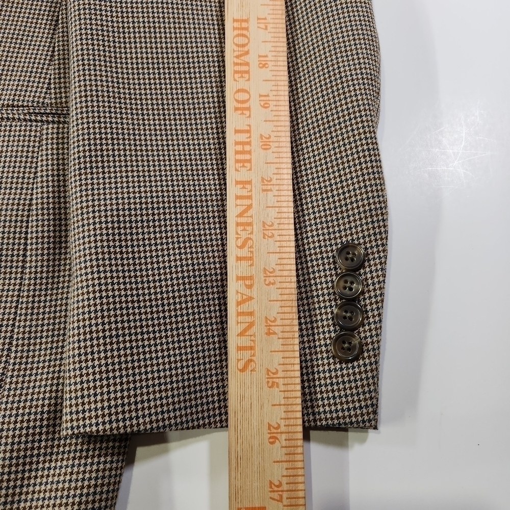 Stafford Essintials Mens Two Button Blazer Brown Sport Coat Suit Jacket Size 44L - Picture 11 of 12